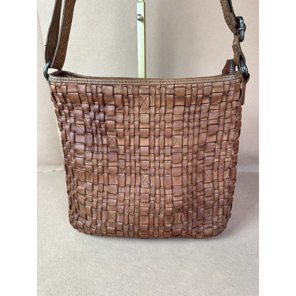 Valenca Holland Bag Leather Weave Women Medium Crossbody Shoulder Rich Brown.
